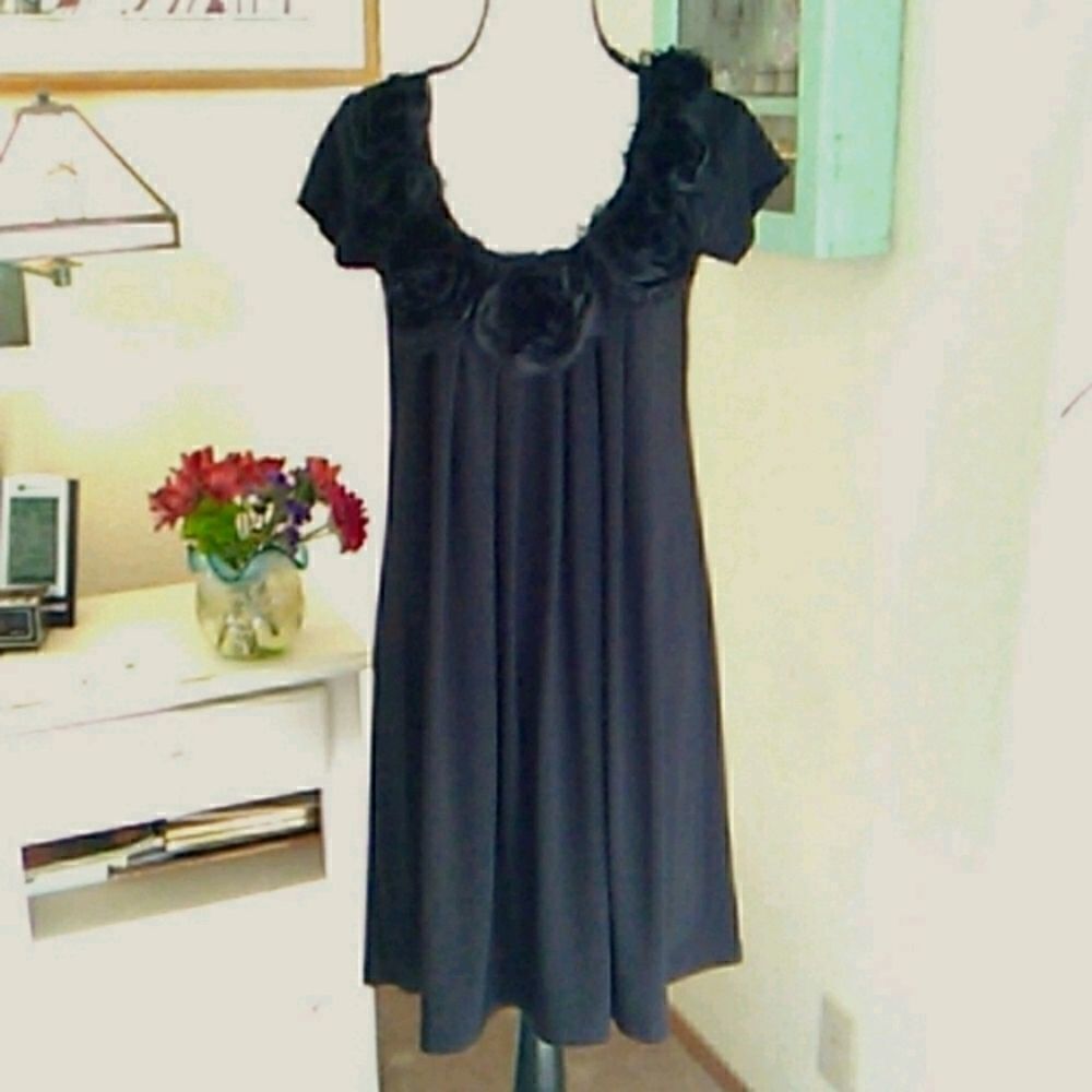 Nic&Dom Embellished Little Black Shift Dress